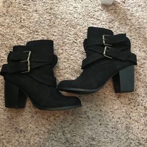 Black Booties- Block Heel